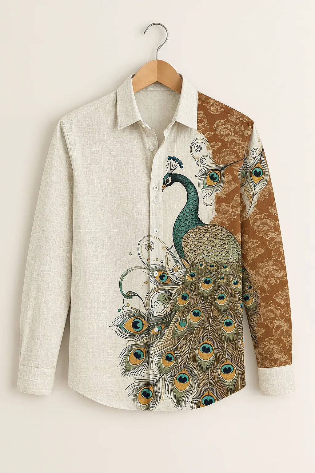 Men’s Royal Peacock Print Shirt