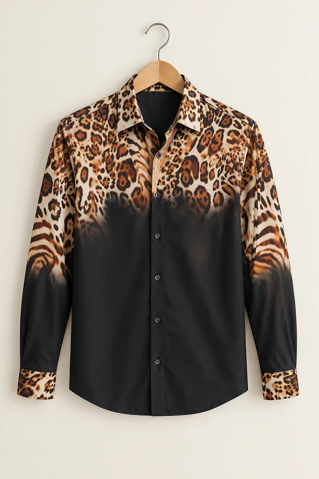 Men’s Black Leopard Print Shirt