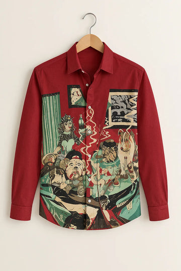Men’s Vintage Story Print Shirt
