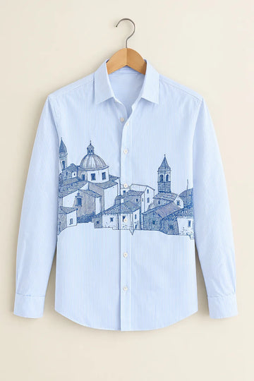 Men’s Blue Line City Print Shirt