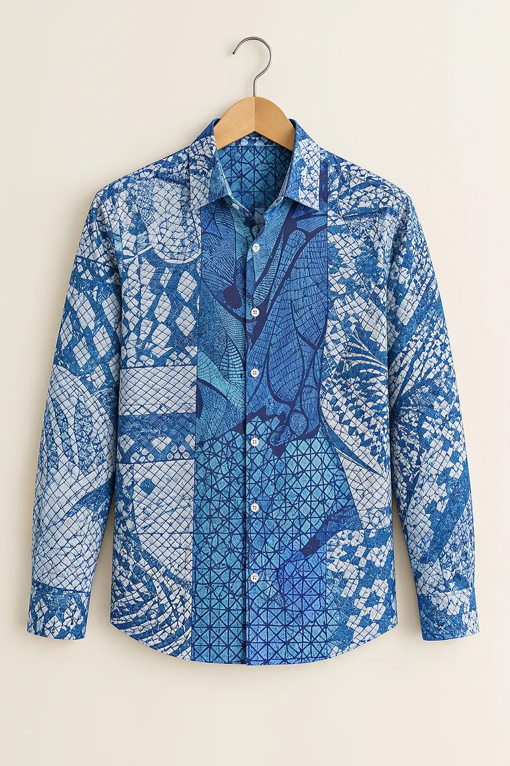 Men’s Geometric Patchwork Print Shirt