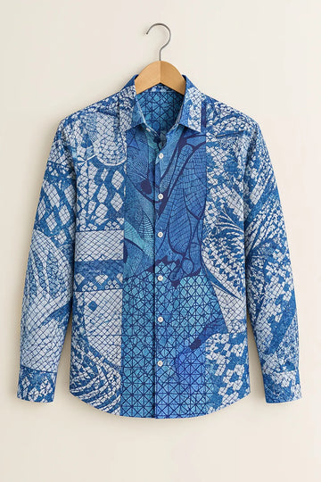 Men’s Geometric Patchwork Print Shirt