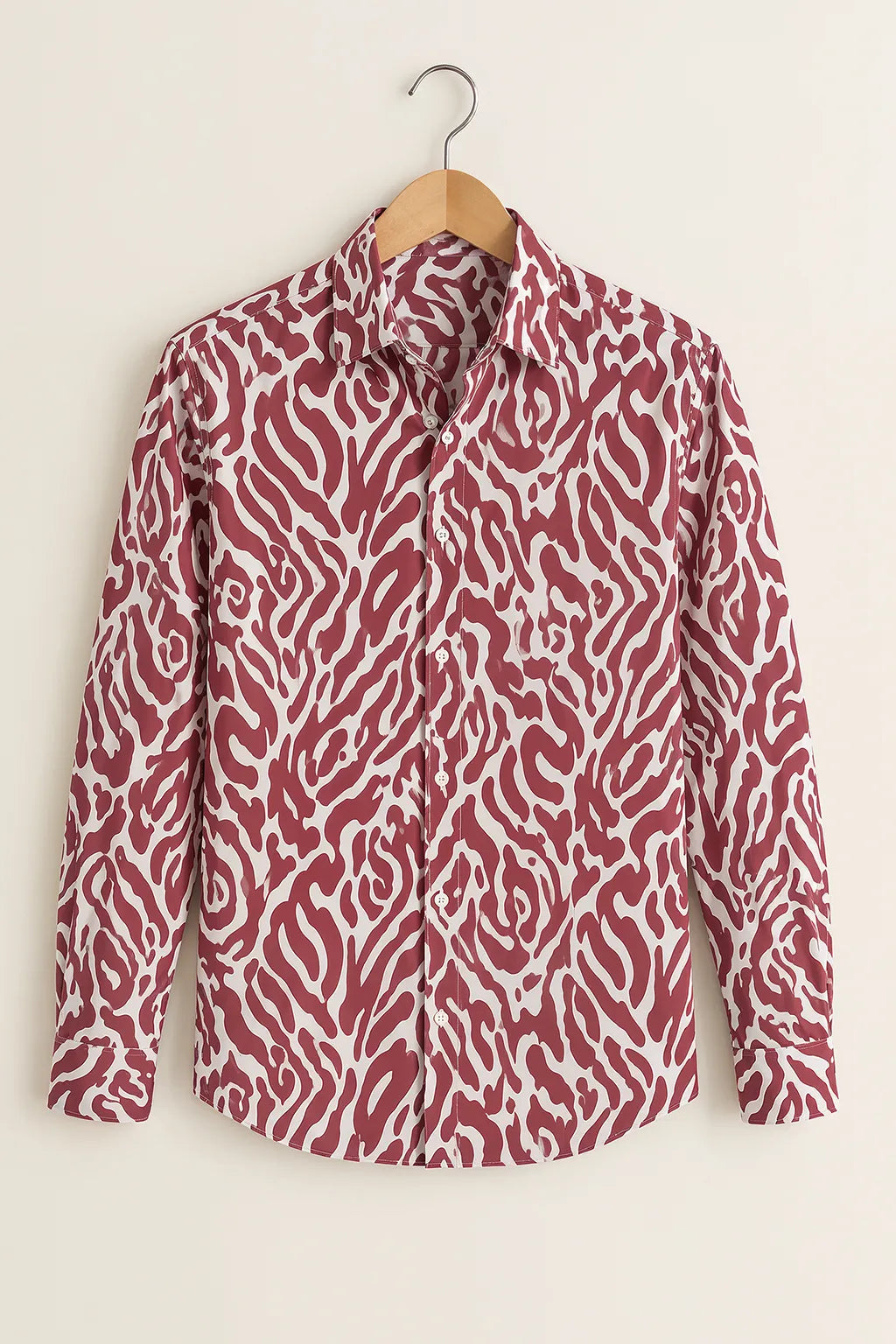 Men’s Red Abstract Zebra Print Shirt