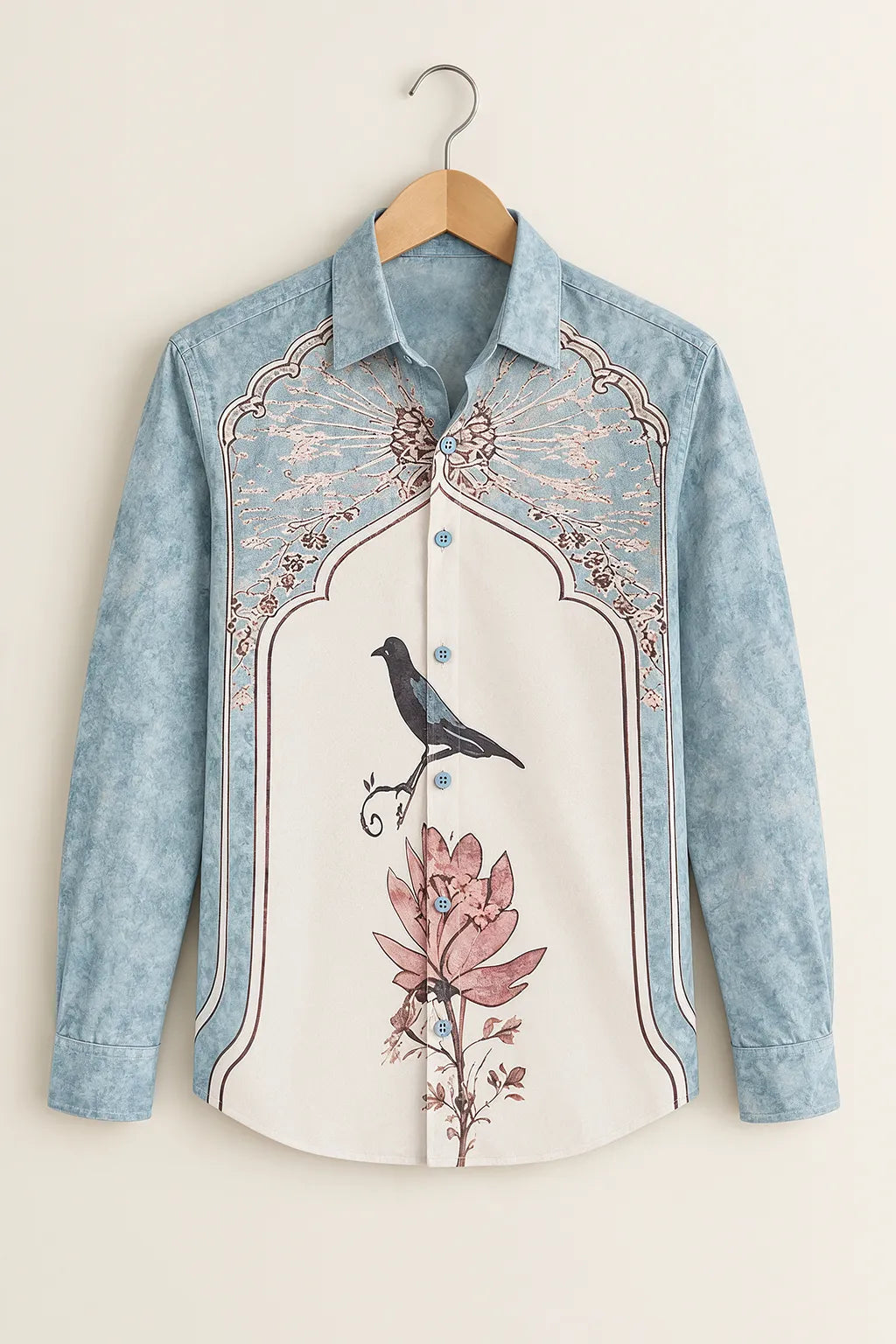 Men’s Blue Arch Artwork Print Shirt