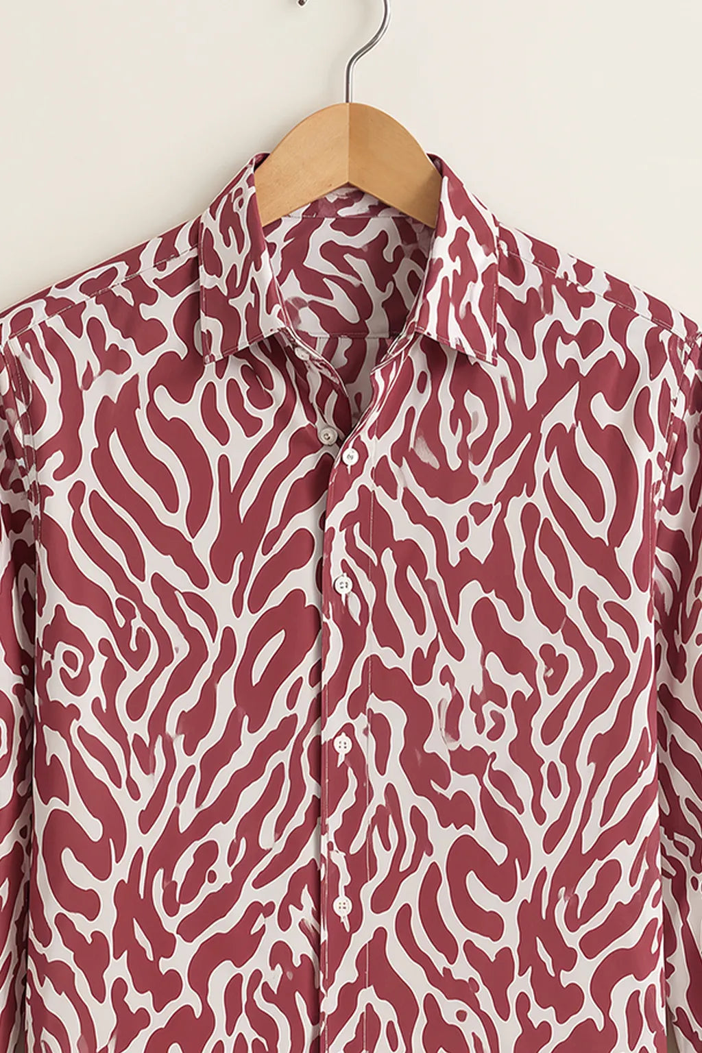 Men’s Red Abstract Zebra Print Shirt