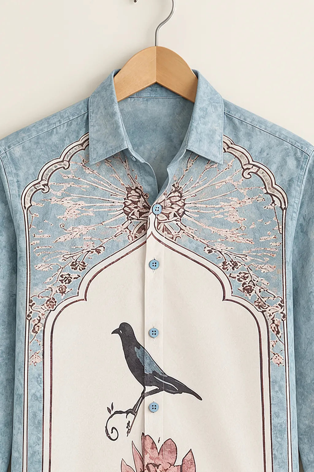 Men’s Blue Arch Artwork Print Shirt
