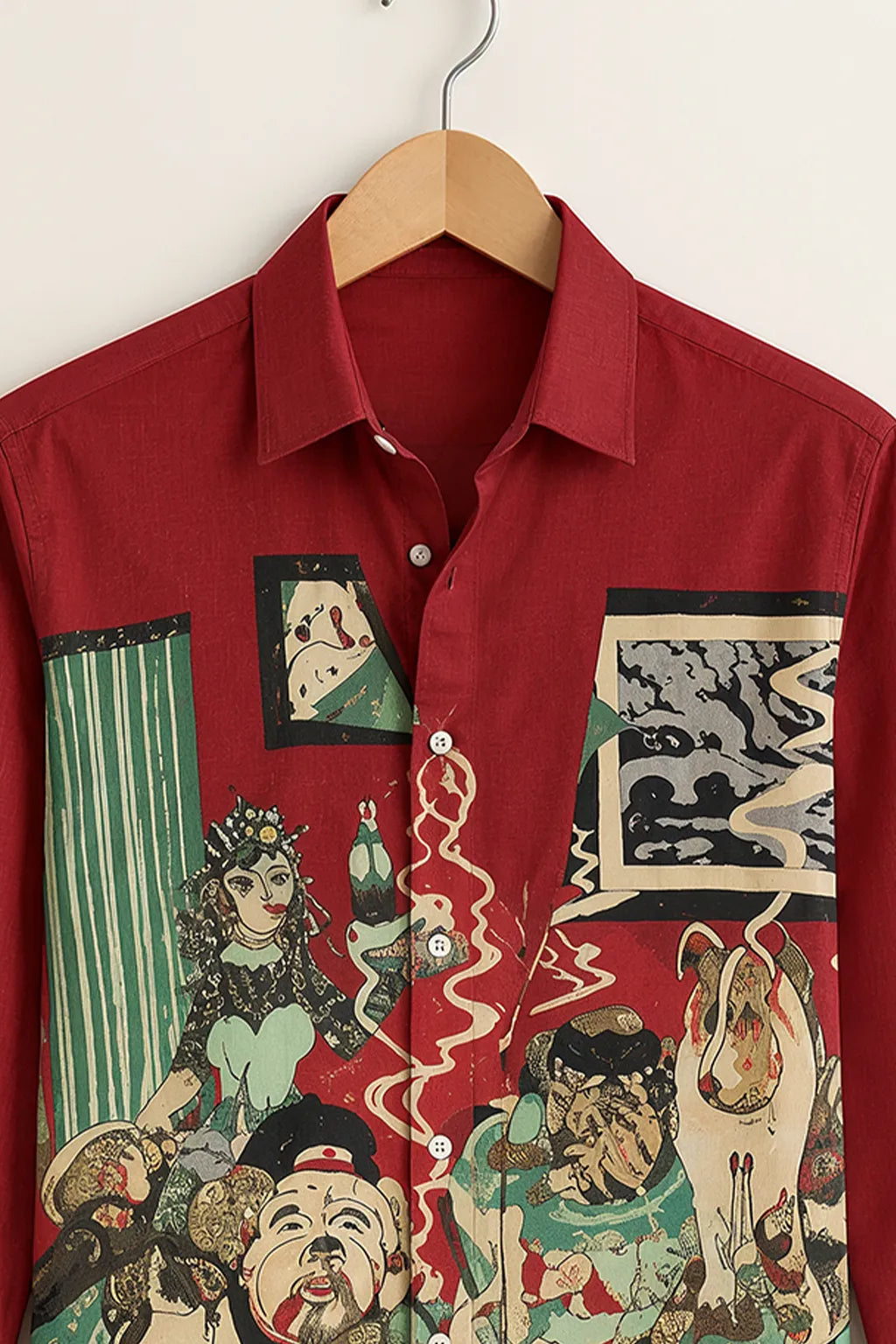 Men’s Vintage Story Print Shirt