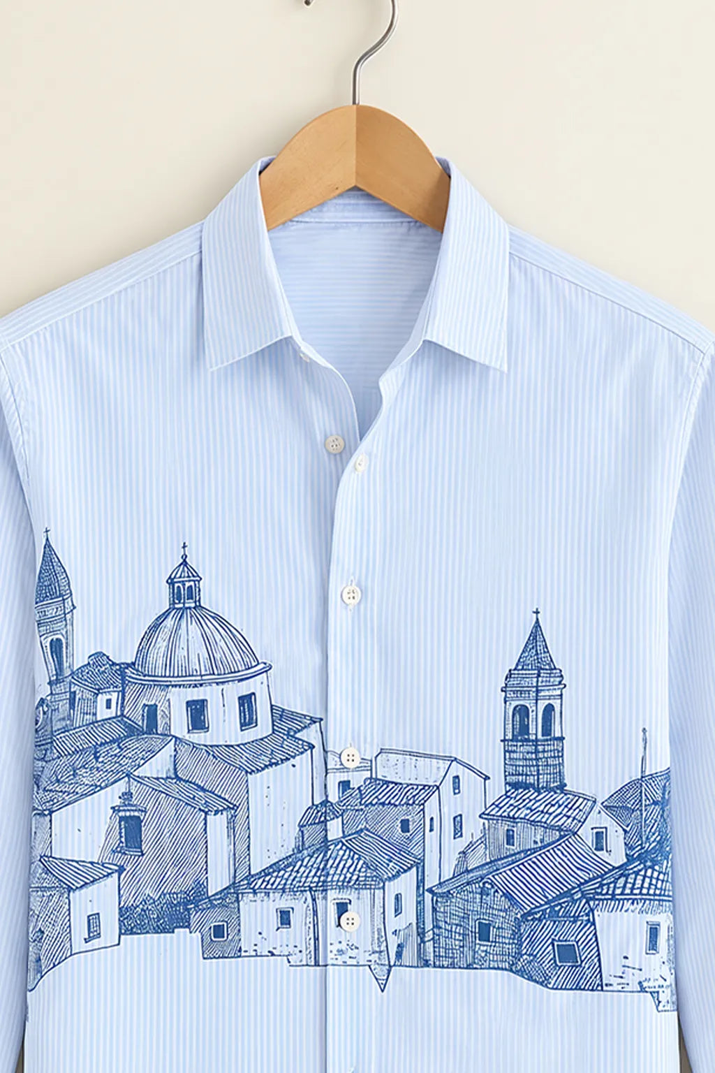 Men’s Blue Line City Print Shirt