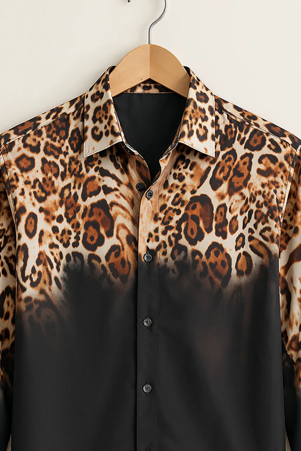 Men’s Black Leopard Print Shirt