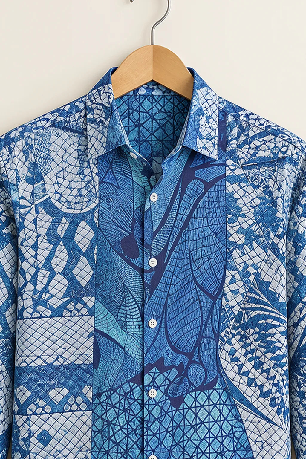 Men’s Geometric Patchwork Print Shirt