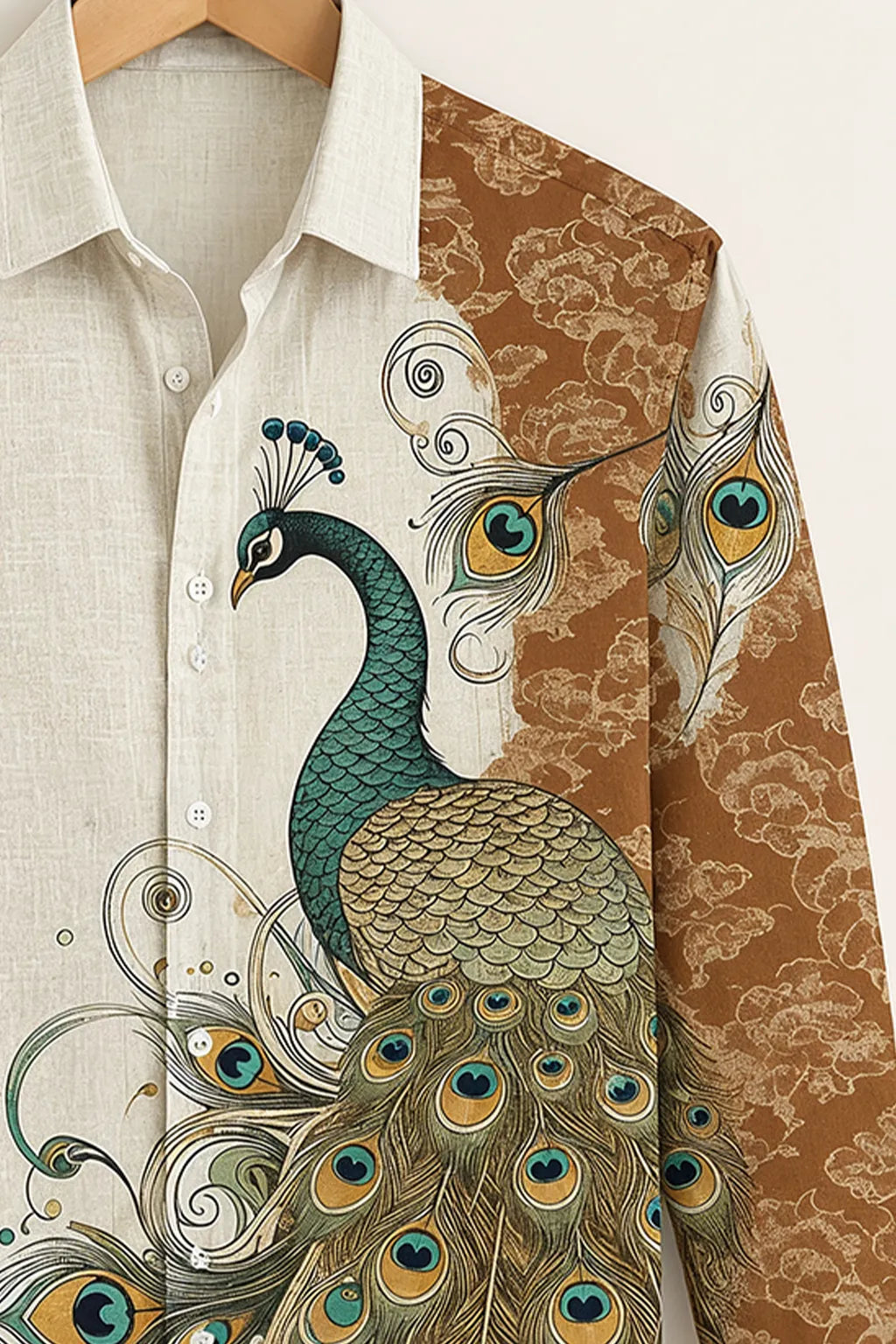 Men’s Royal Peacock Print Shirt