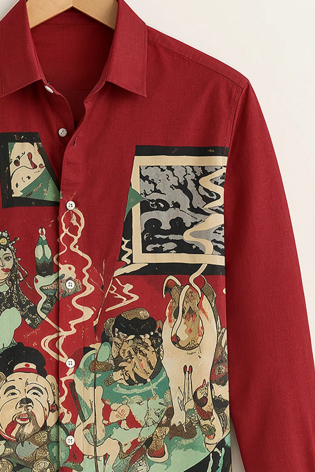 Men’s Vintage Story Print Shirt