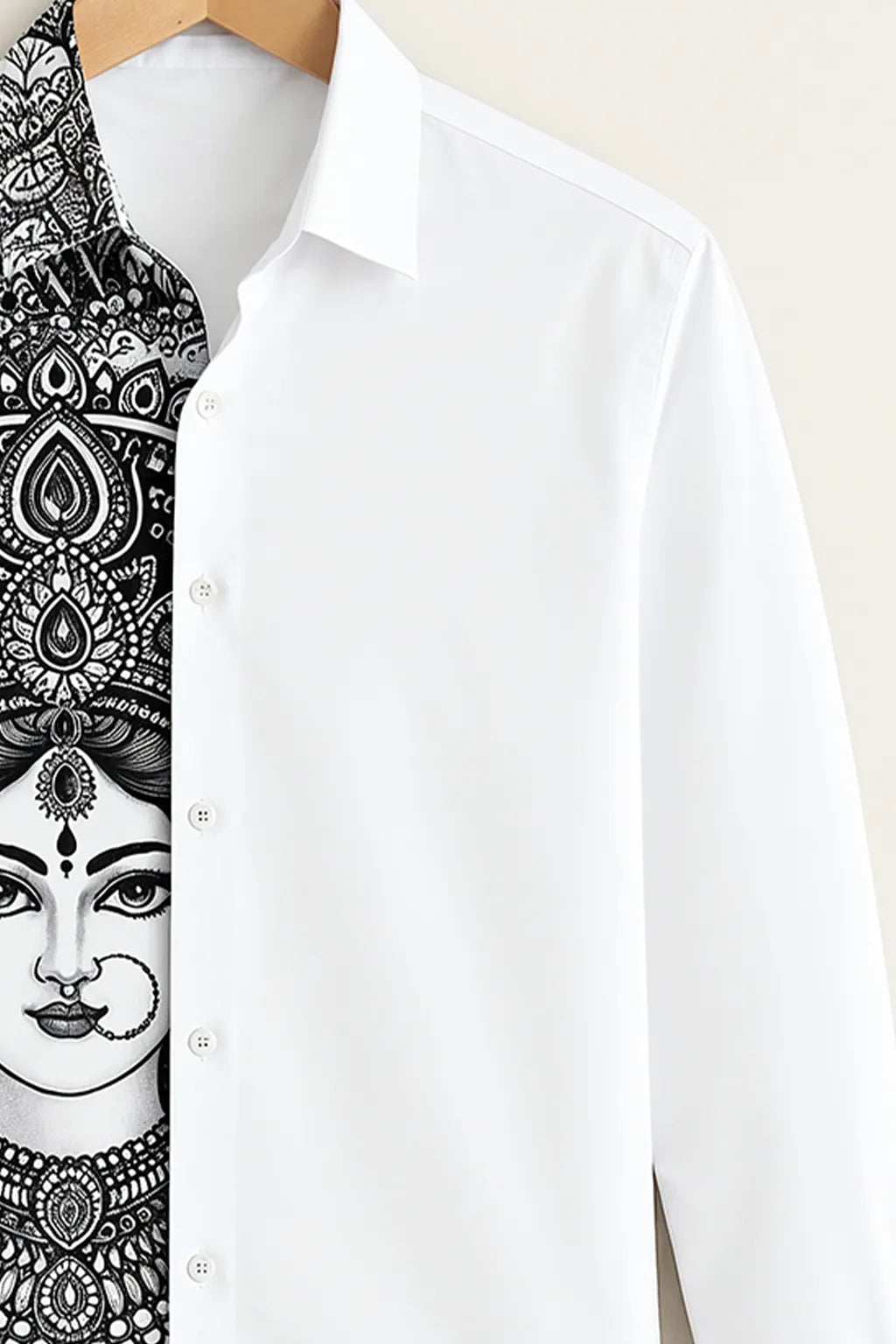 Men’s Black & White Royal  Muse Print Shirt