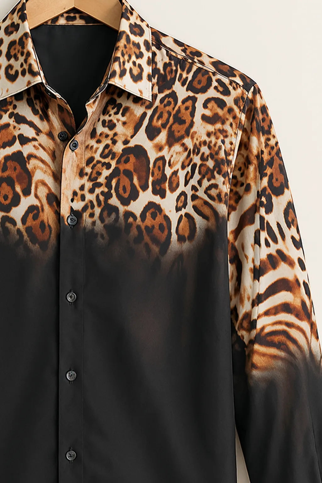 Men’s Black Leopard Print Shirt