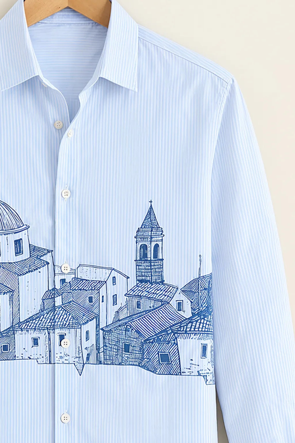 Men’s Blue Line City Print Shirt