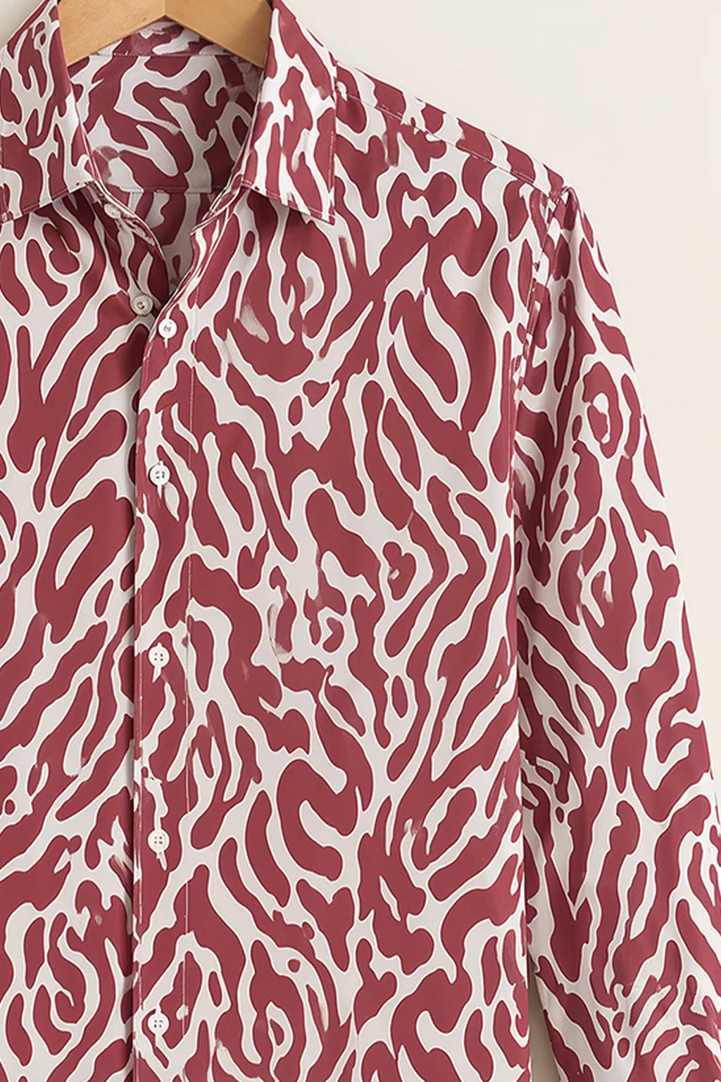 Men’s Red Abstract Zebra Print Shirt