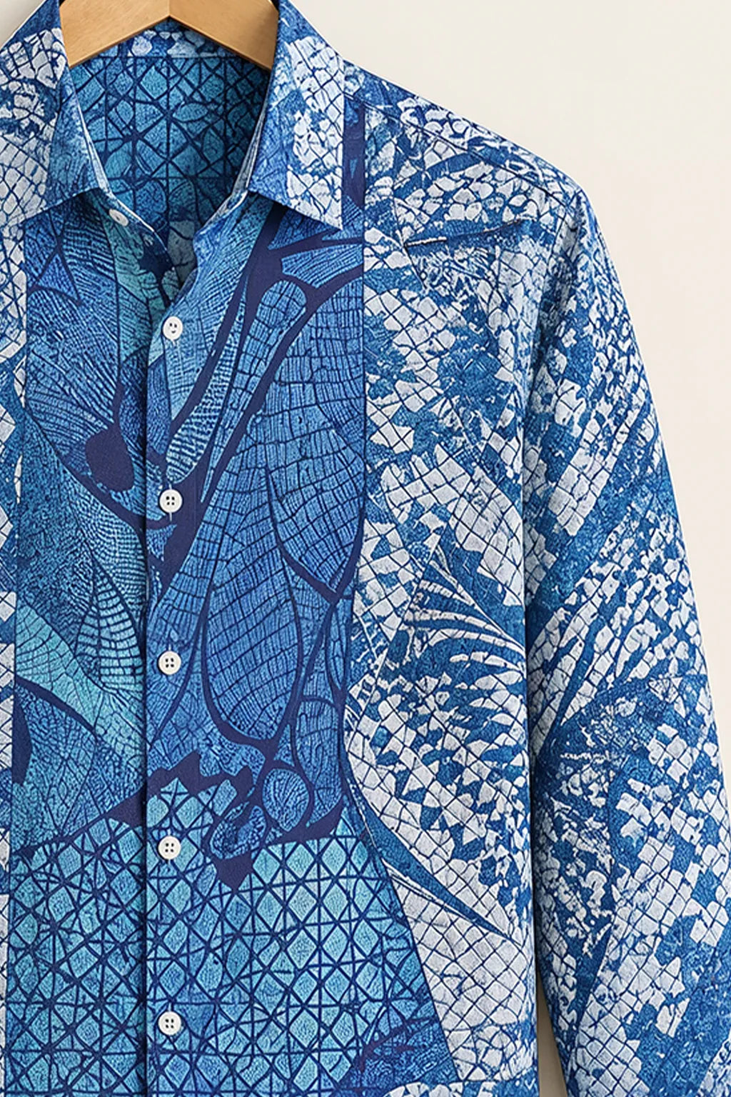 Men’s Geometric Patchwork Print Shirt