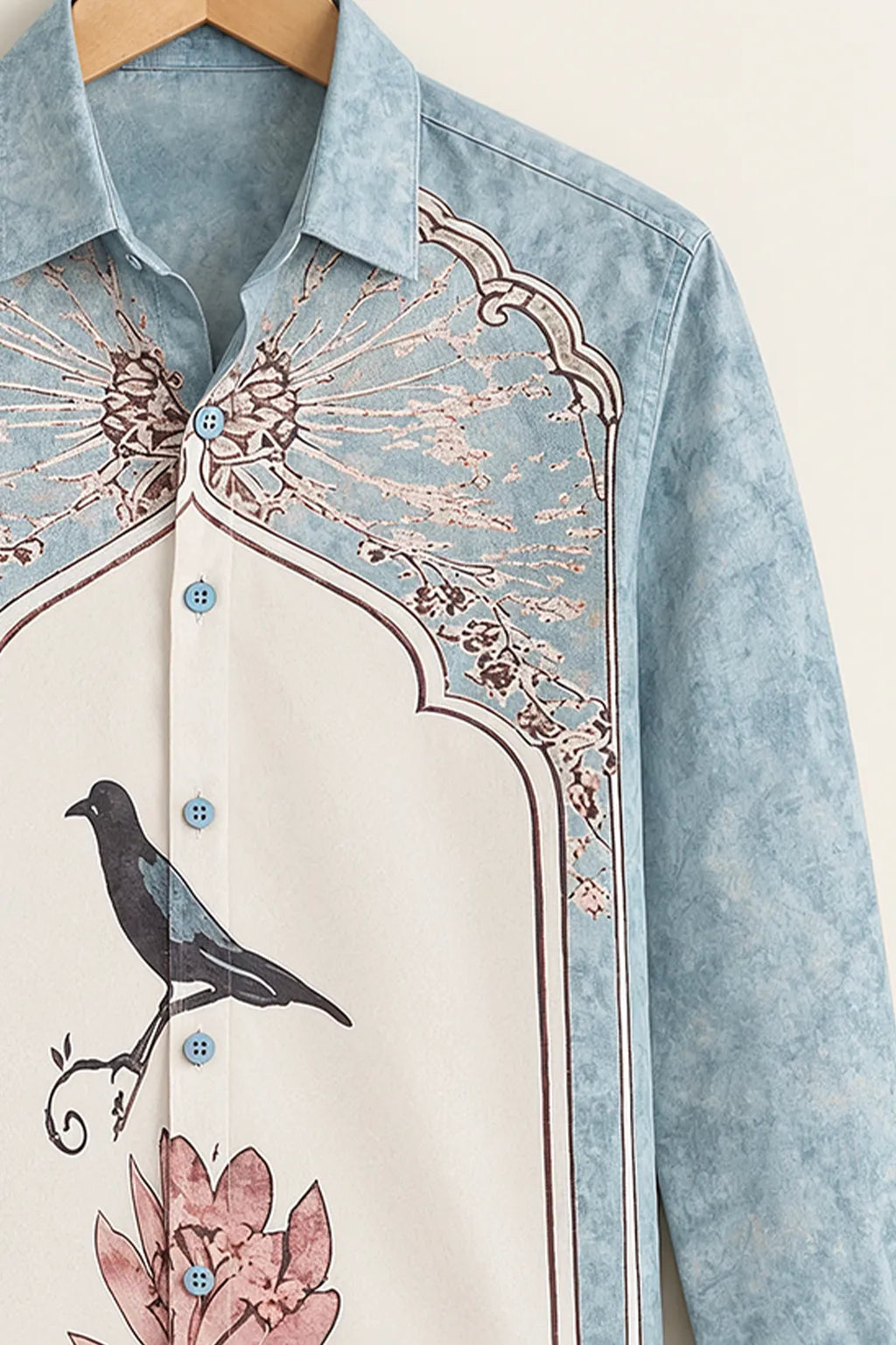 Men’s Blue Arch Artwork Print Shirt